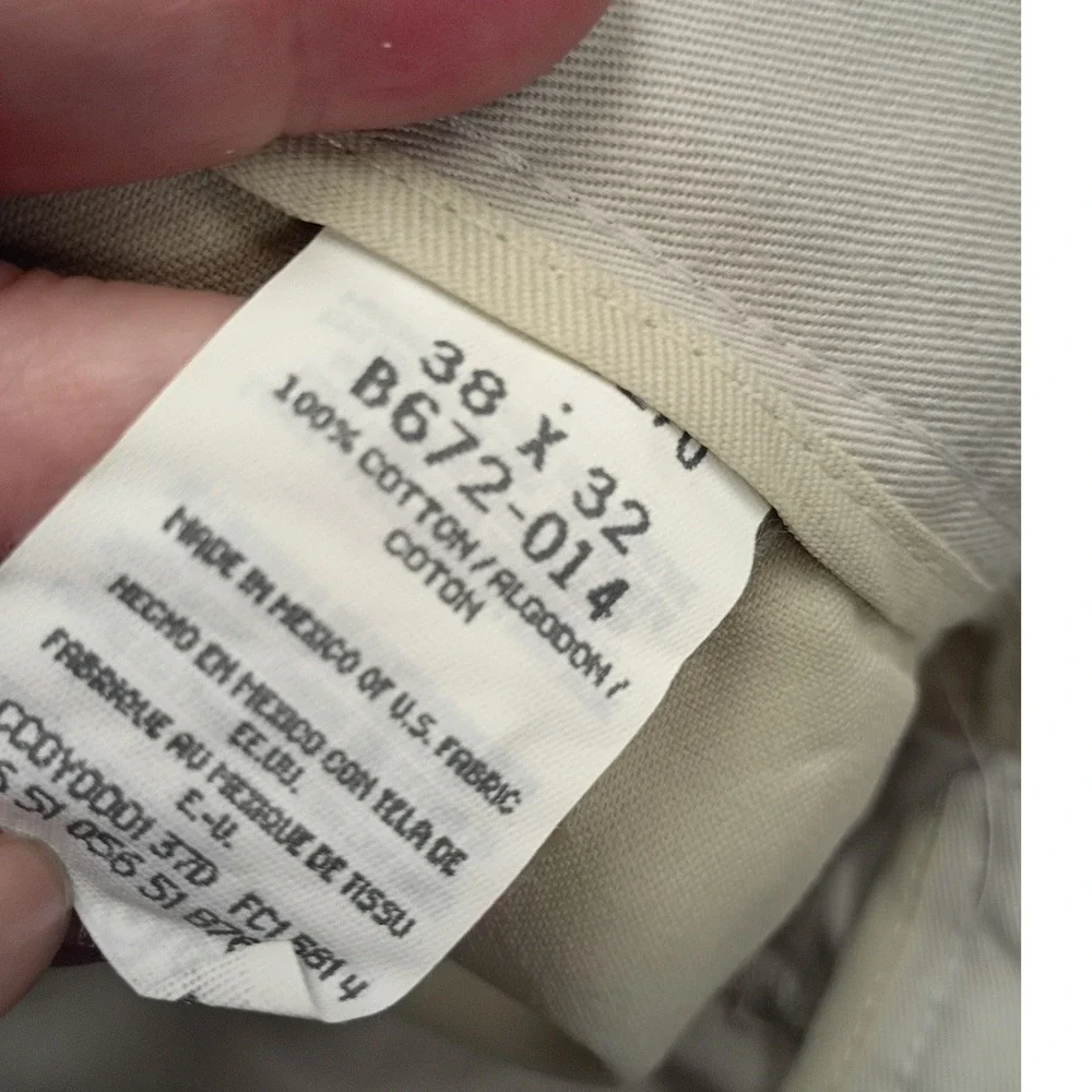Lee‎ Mens Double Pleat Relaxed Fit Wrinkle Free Khaki Trousers 38x32